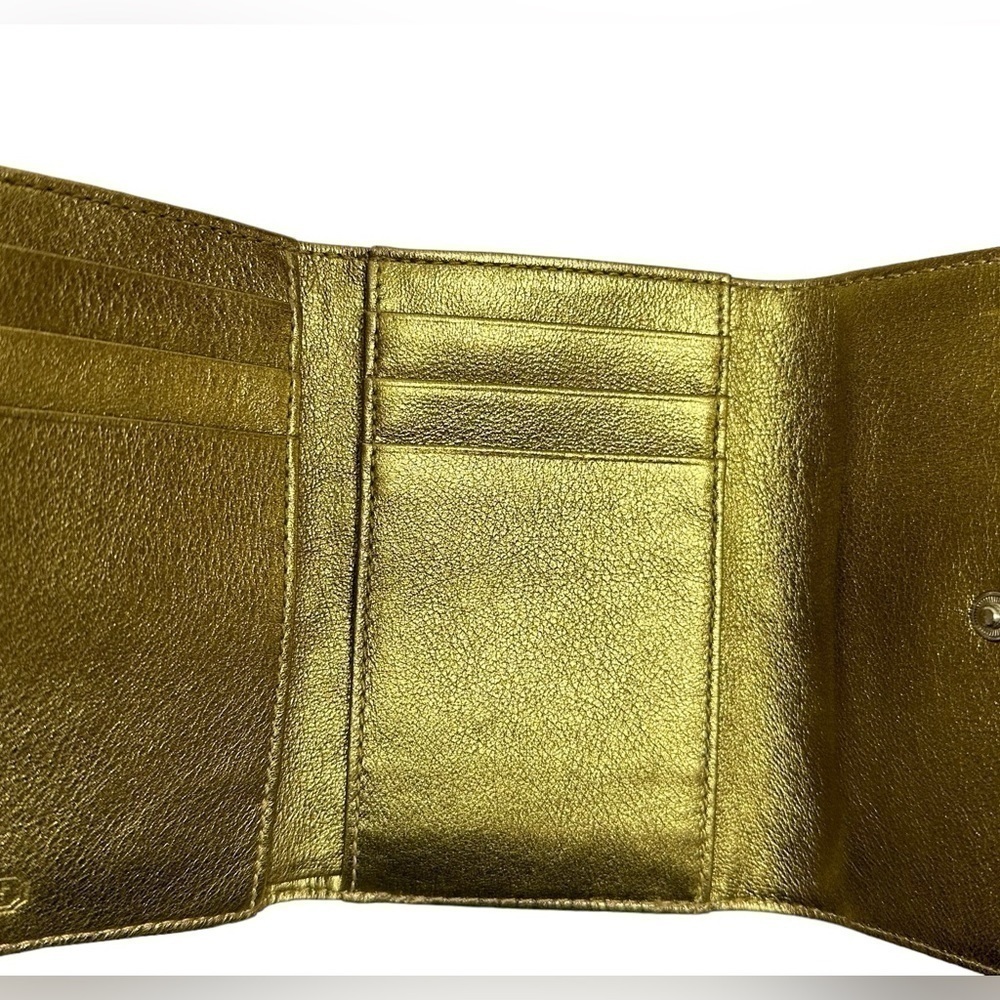Coach Signature Patchwork Snakeskin Mini Wallet In Khaki/Gold RARE New With Tags - Picture 5 of 15